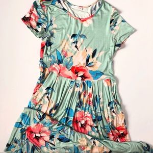Mint green floral dress